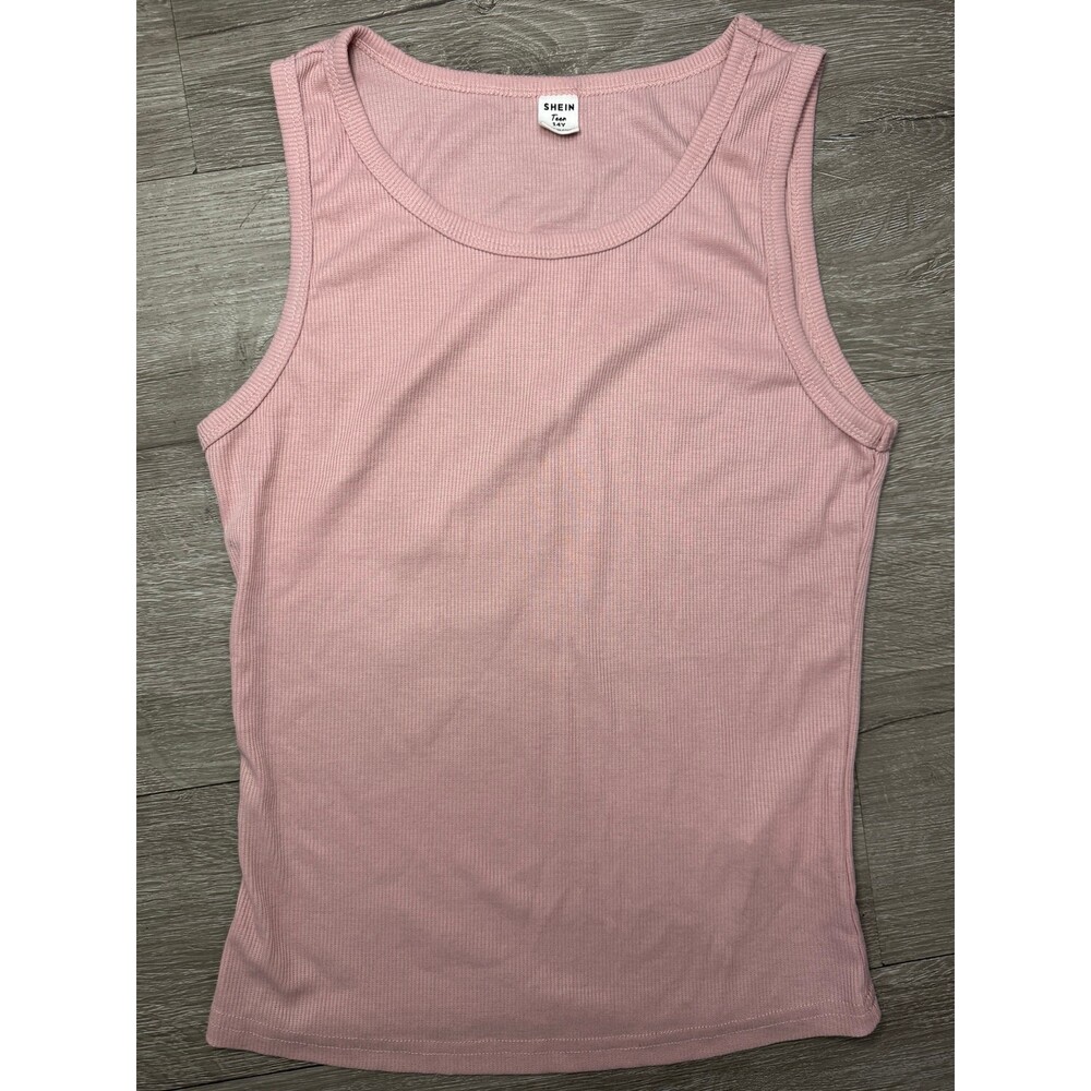SHEIN Teen Ribbed Tank Top Bundle 14Y Black Pink Sleeveless - Picture 4 of 9